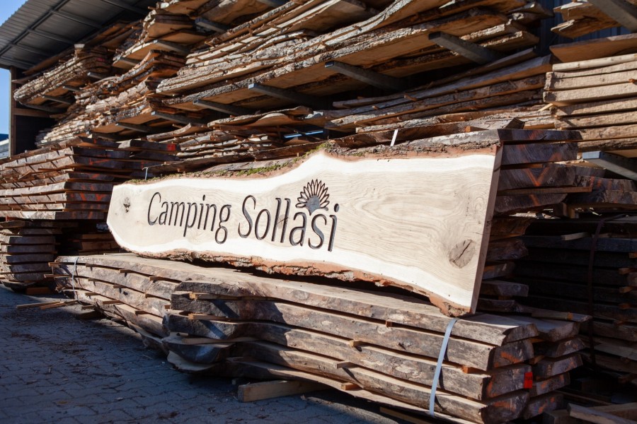 Welkomstbord Camping Sollasi