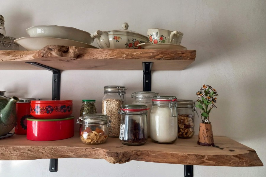 Sfeervolle wandplanken keuken