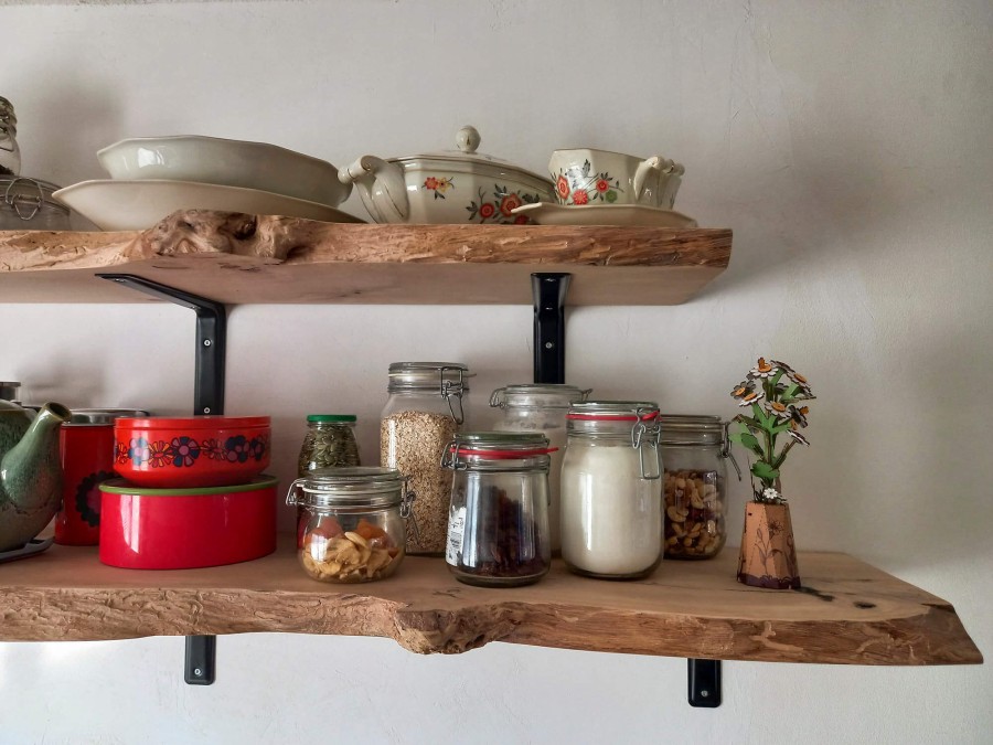 Sfeervolle wandplanken keuken